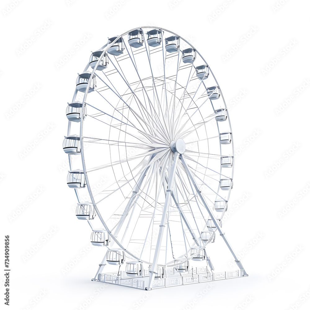 Ferris wheel isolated on white background