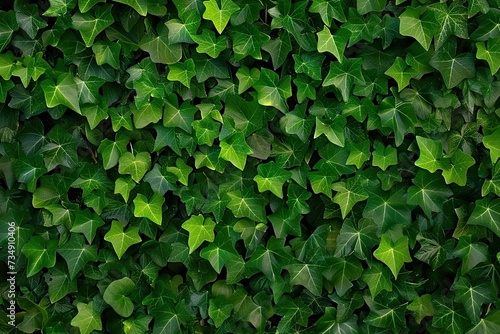 Lush greenery of ivy leaves perfect as background for various applications dense foliage with rich texture and intricate pattern creates wall of vibrant green