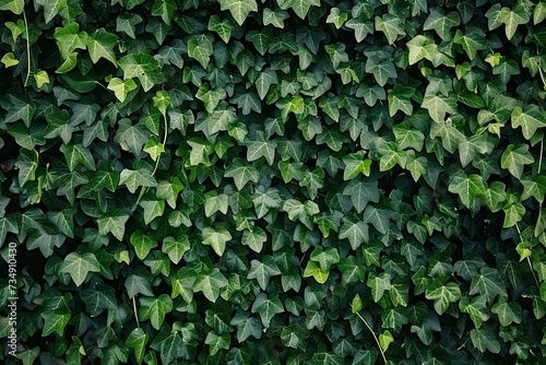 Lush greenery of ivy leaves perfect as background for various applications dense foliage with rich texture and intricate pattern creates wall of vibrant green photo