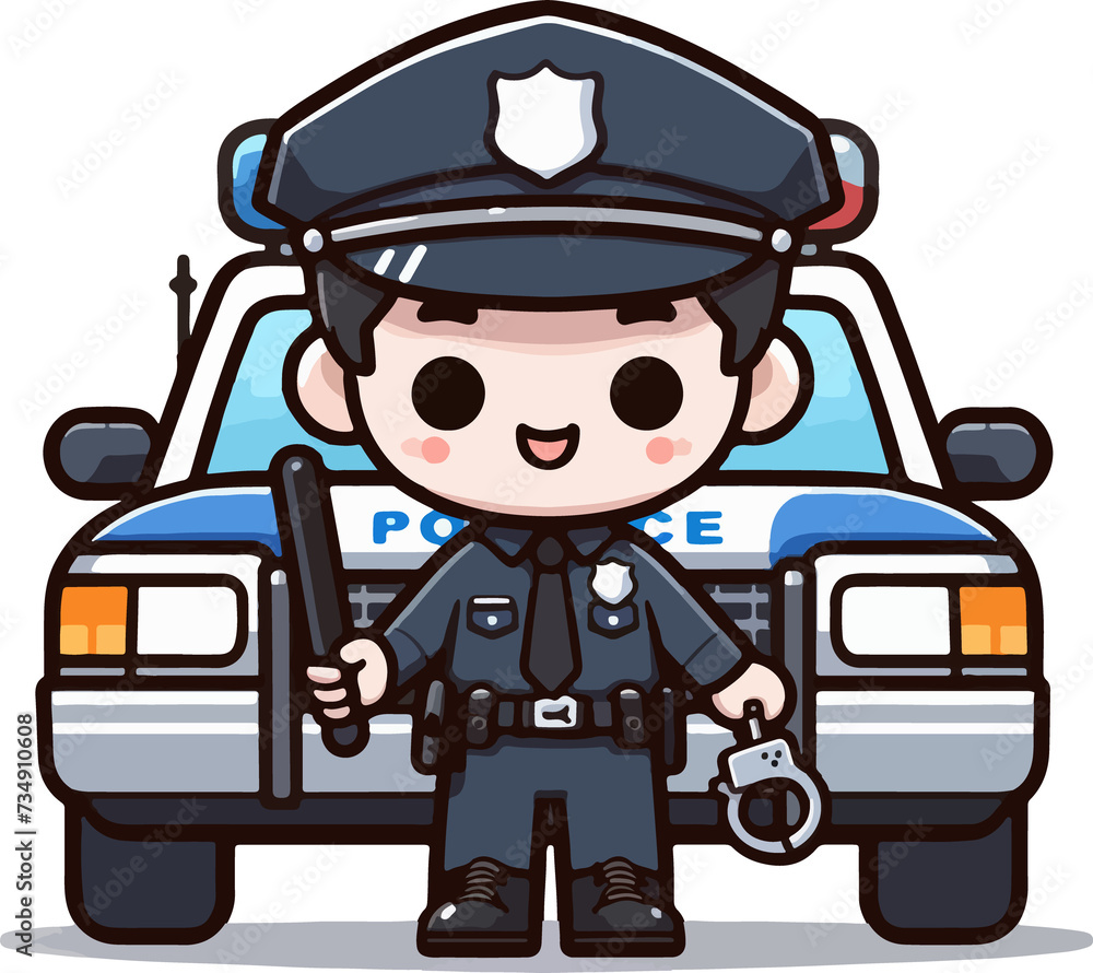 Fototapeta premium Police illustration artificial intelligence generation