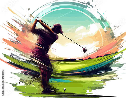 Golf illustration artificial intelligence generation