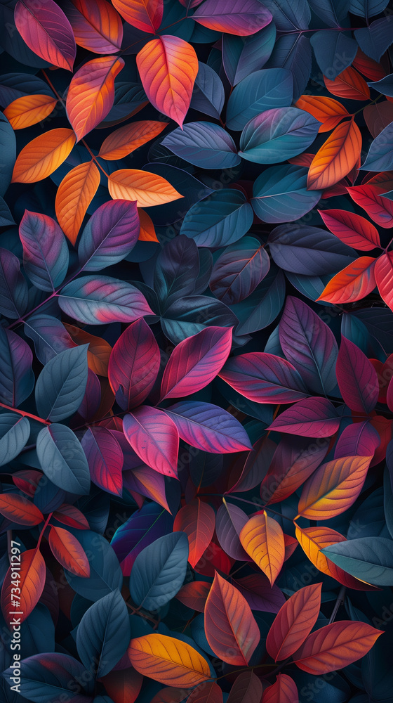 background of leaves iridescent pattern for cell phone wallpaper colorful blue pink purple vivid texture nature shiny sparkling neon glossy mobile design plant illustration orange holographic foil background of leaves iridescent pattern for cell phone wallpaper colorful blue pink purple vivid texture nature shiny sparkling neon glossy mobile design plant illustration orange holographic foil