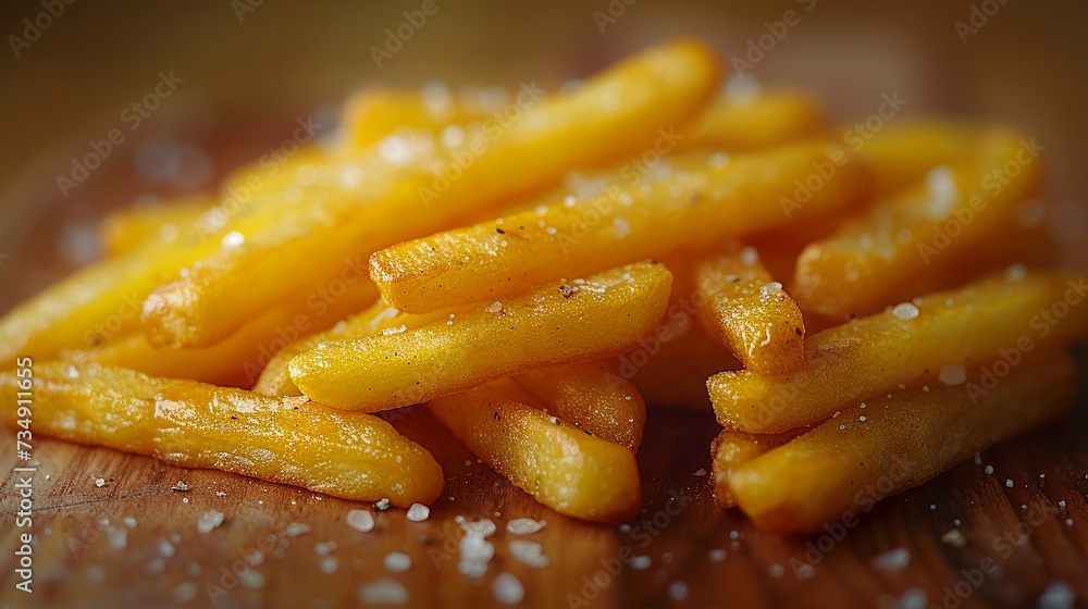 Professional food photo of appetizing and delicious fast food French fries, detailed close-up shot Professional food photo of appetizing and delicious fast food French fries, detailed close-up shot