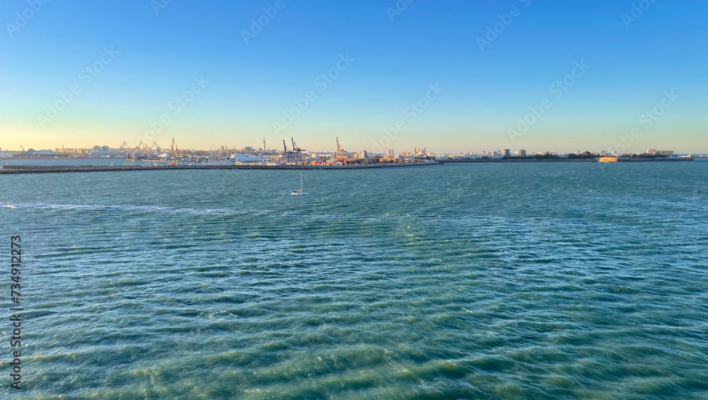 Panorama of the coasst of Cadiz in Spain