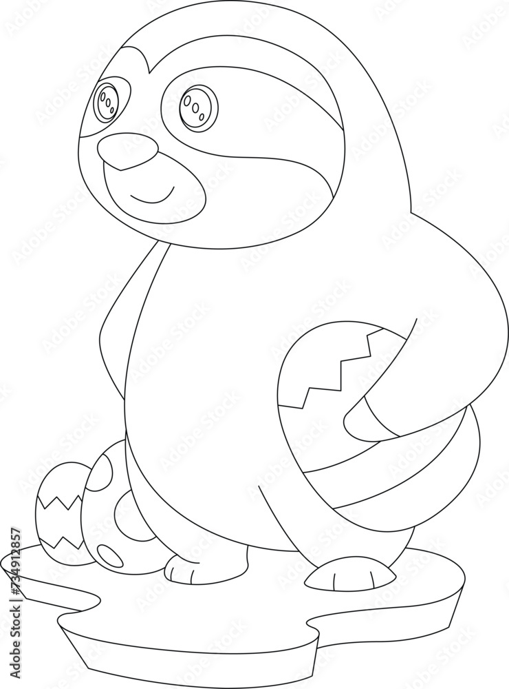 Sloth Easter Easter eggs Animal Vector Graphic Art Illustration Sloth Easter Easter eggs Animal Vector Graphic Art Illustration