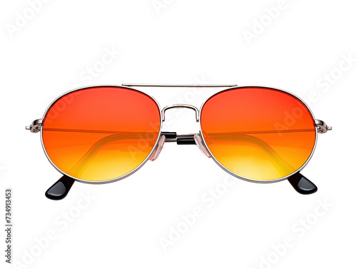a pair of sunglasses with orange lenses
