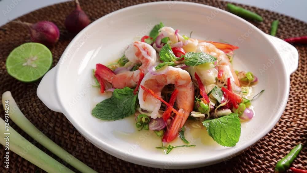 Lemongrass salad with fresh shrimp and thai herbs Lemongrass salad with fresh shrimp and thai herbs