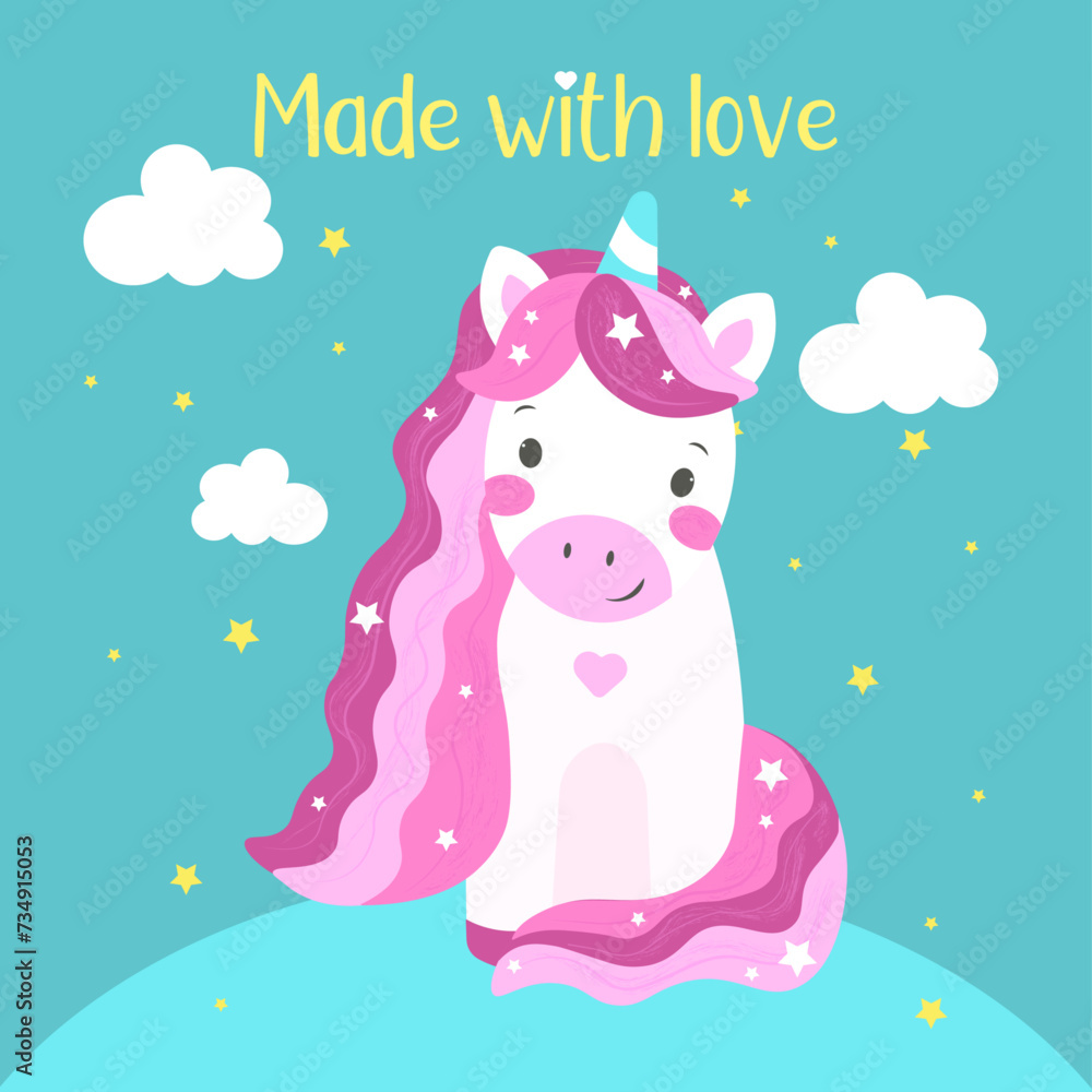 Vector image of a cute unicorn Vector image of a cute unicorn