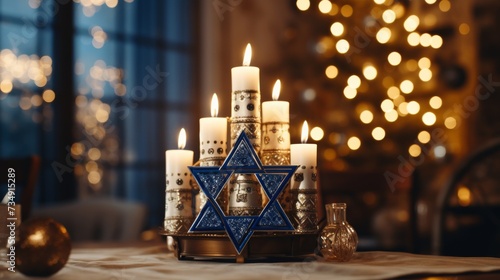 Table Topped With Candles and Star of David © Taufiq