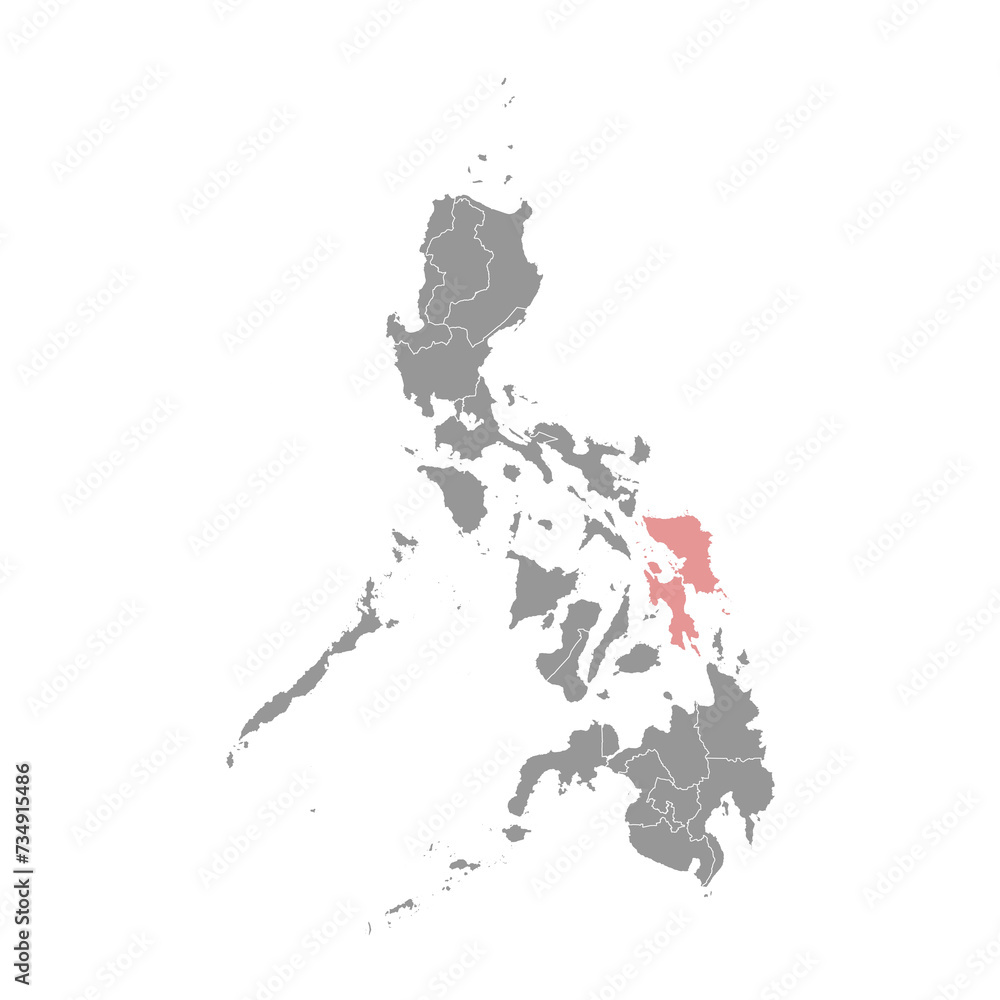 Eastern Visayas Region map, administrative division of Philippines. Vector illustration.