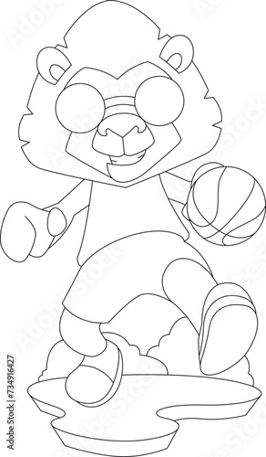 Lion Basketball player Basketball Sports Animal Vector Graphic Art Illustration