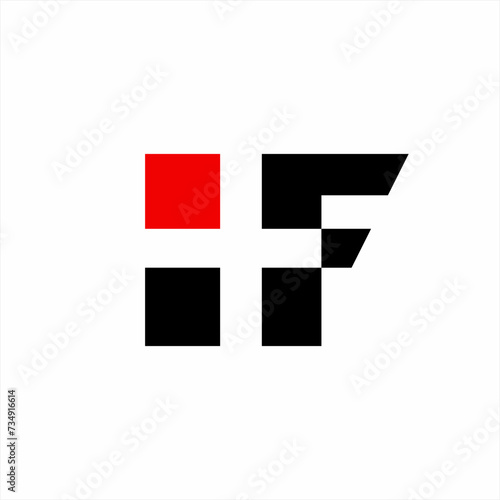 I F letter logo design with plus symbol in negative space.