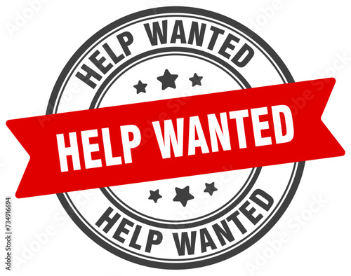 help wanted stamp. help wanted label on transparent background. round sign