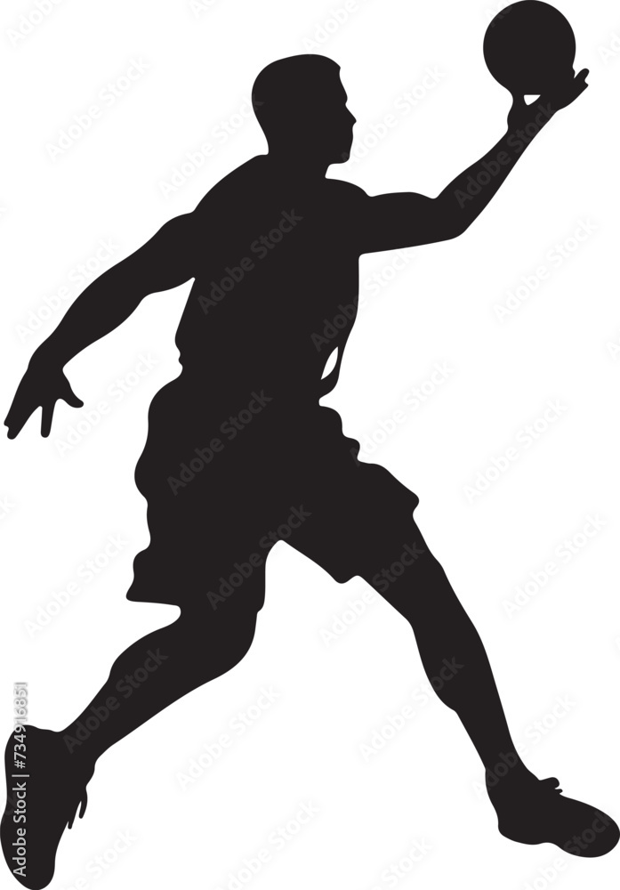 handball player silhouette vector