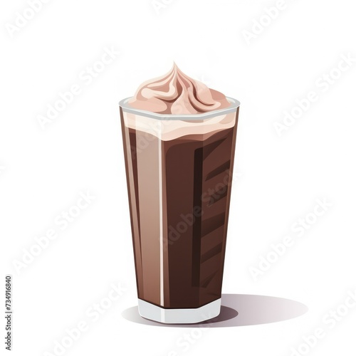 chocolate milk shakes on white background