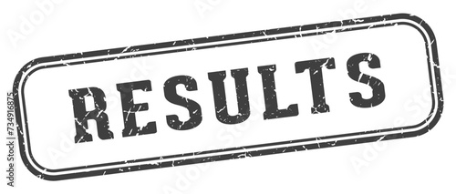 results stamp. results rectangular stamp on white background
