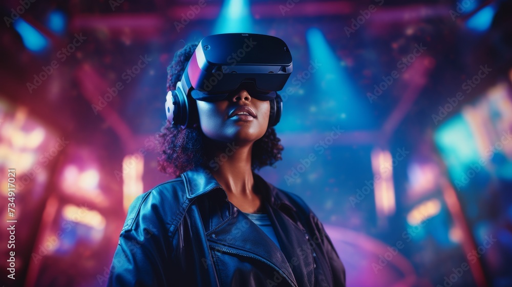 Man Wearing a Virtual Reality Headset Man Wearing a Virtual Reality Headset