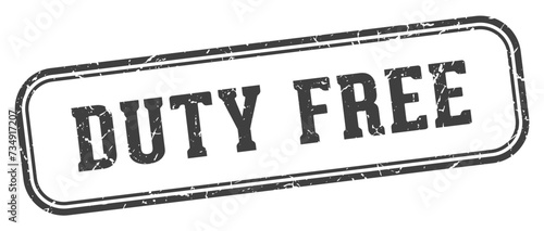 duty free stamp. duty free rectangular stamp on white background