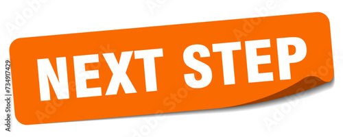 next step sticker. next step label