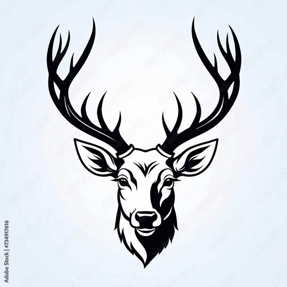 Naklejka premium vector Deer head logo style, Generated AI