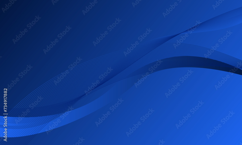 Obraz premium blue smooth lines wave curves abstract background