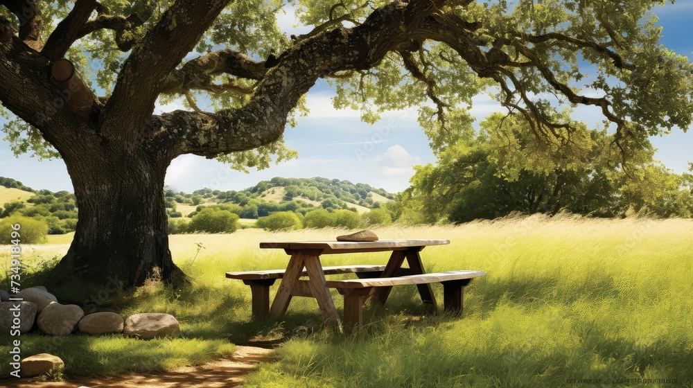 outdoor picnic bench