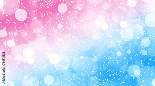 Pastel pink and light blue bokeh blur background with defocused lights for design or wallpaper.