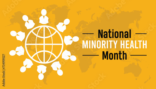 National Minority Health Month observed every year in April. Holiday, poster, card and background vector illustration design.