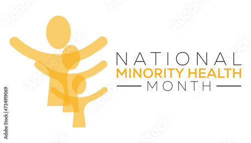 National Minority Health Month observed every year in April. Holiday, poster, card and background vector illustration design.