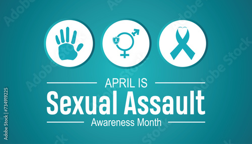 Sexual Assault Awareness Month observed every year in April. Holiday, poster, card and background vector illustration design.