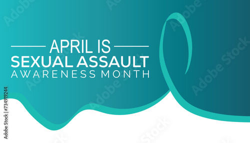 Sexual Assault Awareness Month observed every year in April. Holiday, poster, card and background vector illustration design.