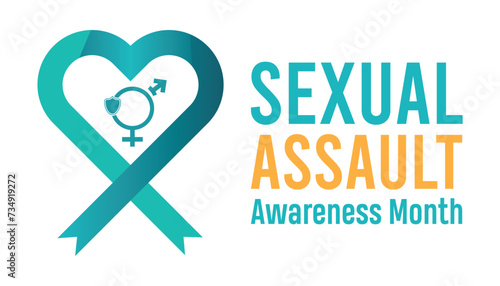 Sexual Assault Awareness Month observed every year in April. Holiday, poster, card and background vector illustration design.