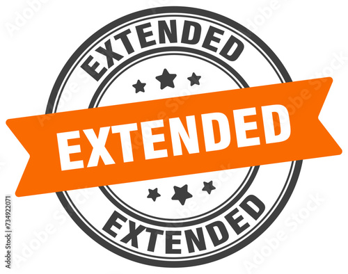 extended stamp. extended label on transparent background. round sign