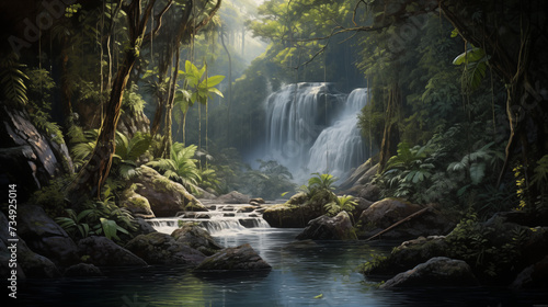 Serene Jungle Waterfall Oasis