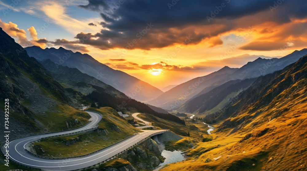 Beautiful Landscape: Road in the Mountains