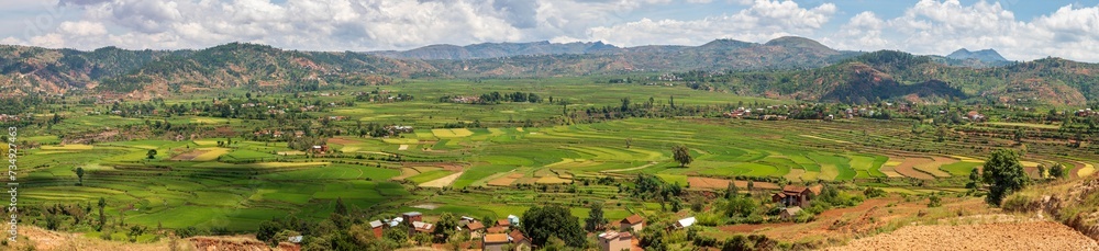 View of the rice fields in Betafo near Antsirabe, madagascar View of the rice fields in Betafo near Antsirabe, madagascar