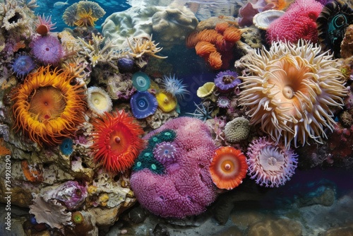 Underwater Aquarium Tableau Comes Alive With Colorful Corals And Sea Urchins © Anastasiia