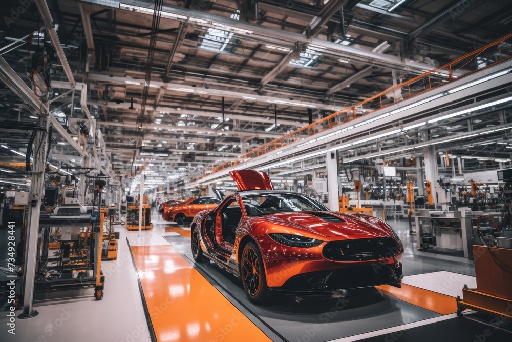 Modern production of sports cars. Assembly Line Assembly Shop Modern production of sports cars. Assembly Line Assembly Shop