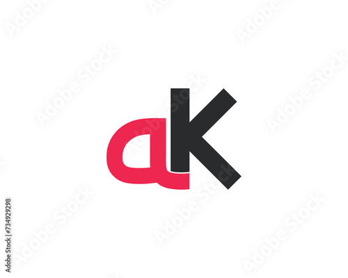 creative abstract AK letters logo monogram