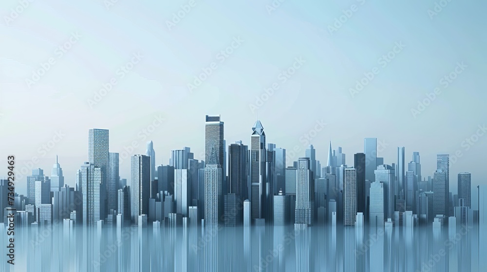Concept of a modern city. 3D illustration