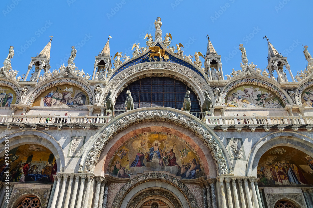 Architectural elements of Basilica of San Marco in Venice, Italy.
