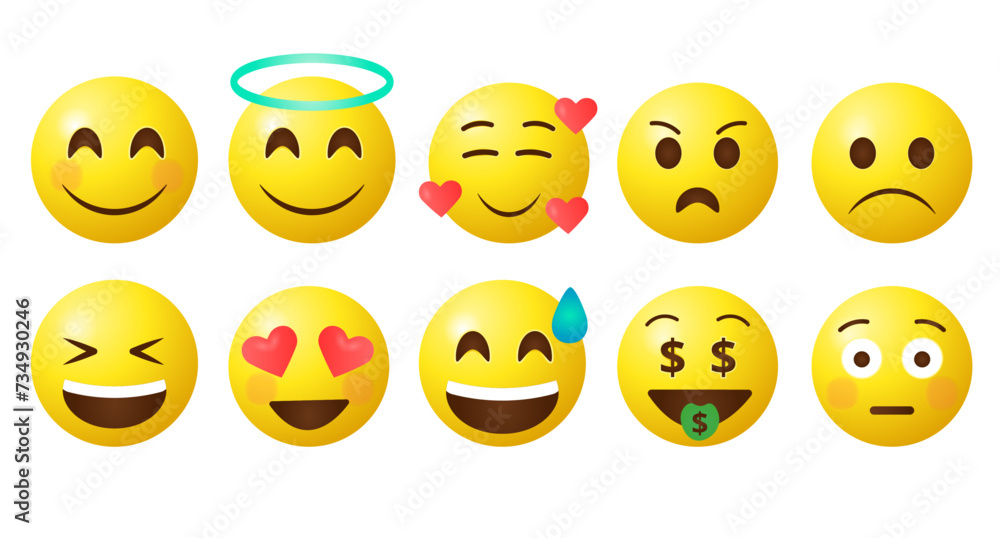 Emojis isolated on white background. vector emojis. Emojis isolated on white background. vector emojis.