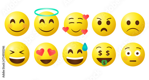 Emojis isolated on white background. vector emojis.
