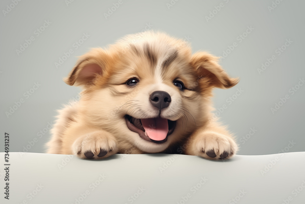 A cute puppy holding space for text with its paws. This adorable and charming image conveys a sense of playfulness and innocence, making it perfect for greeting cards, advertisements, or social media A cute puppy holding space for text with its paws. This adorable and charming image conveys a sense of playfulness and innocence, making it perfect for greeting cards, advertisements, or social media