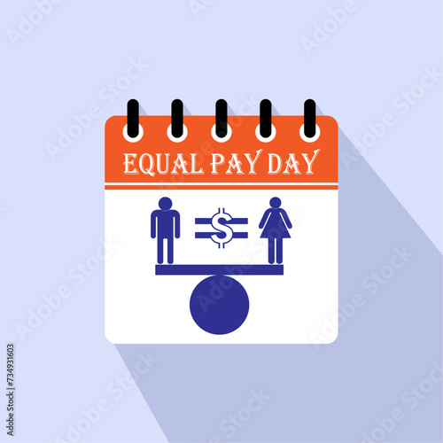 Equal Pay Day Vector illustration. Holiday concept. Template for background, banner, card, poster with text inscription.
