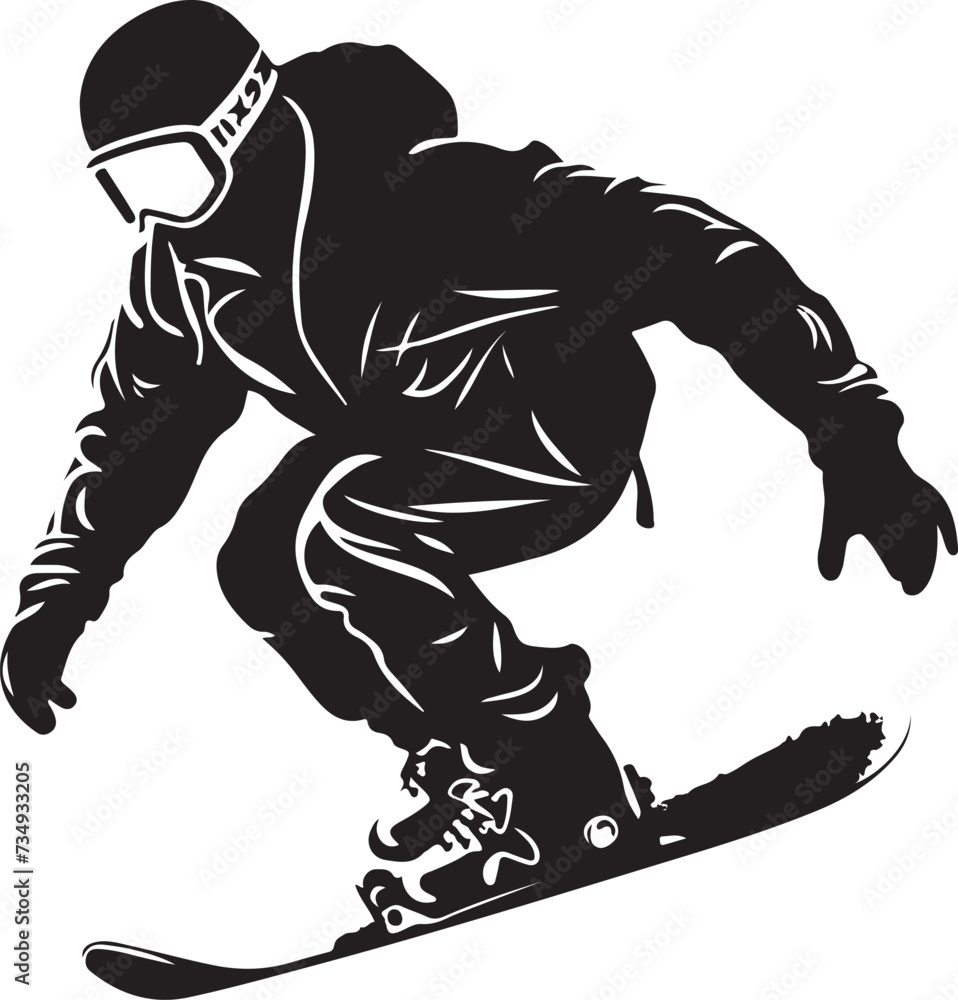 freestyle snowboarding silhouette vector