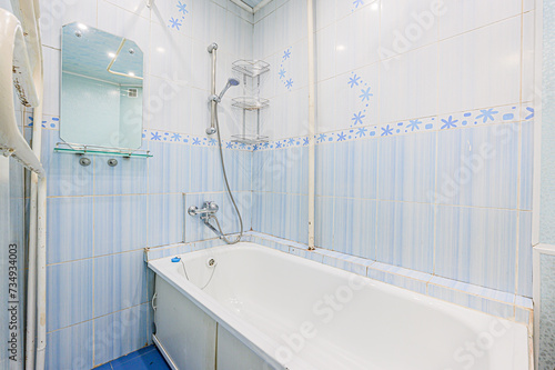 interior apartment room bathroom, sink, decorative elements, toilet. WC, sanitary unit, wash room