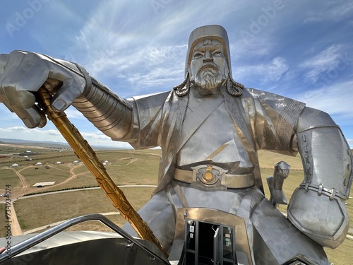 Statue of Mongolian leader and warrior Genghis Khan in Inner Mongolia
