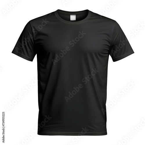 Blank black t-shirt mockup isolated on transparent background