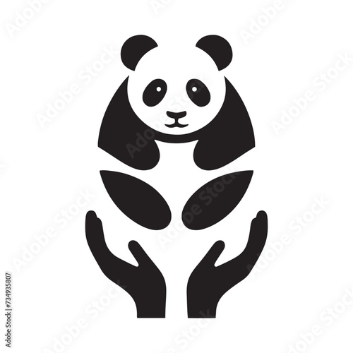 Fototapeta Naklejka Na Ścianę i Meble -  Gentle Giants: Vector Illustrations of Panda Silhouettes, Capturing the Endearing Charm and Peaceful Nature of These Beloved Creatures.